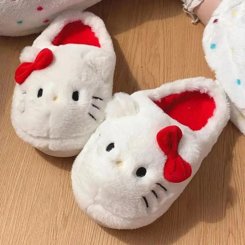 Kitty Kawaii Fluffy Fuzzy House Shoe Slippers