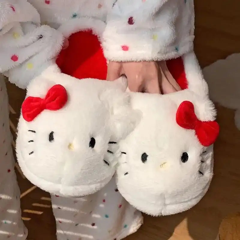 Kitty Kawaii Fluffy Fuzzy House Shoe Slippers